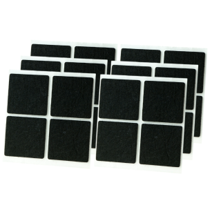 Black adhesive felt under furniture, felt pads 45 x 45 mm (100 pcs.)