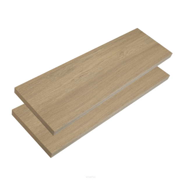 2x Oak-Effect Wall Shelves with Brackets, 500 x 150 x 18 mm