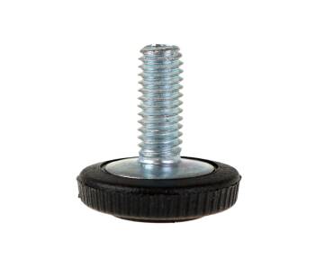 Adjustable foot M6 x 22 mm with round base