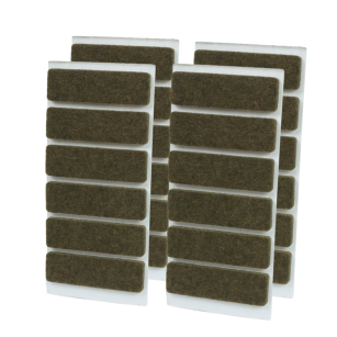 Brown adhesive felt under furniture, felt pads 15 x 50 mm (24 pcs.)