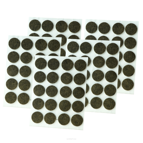 Brown adhesive felt under furniture, felt pads fi 18 mm (1000 pcs.)