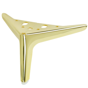 Metal furniture leg spike type V 12 CM brass, gold