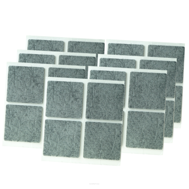 Grey adhesive felt under furniture, felt pads 45 x 45 mm (500 pcs.)