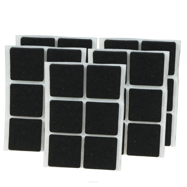 Black adhesive felt under furniture, felt pads 35 x 35 mm (102 pcs.)