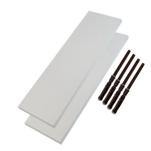 Set of 2 white wall shelves, 500 x 200 x 18 mm, with invisible brackets