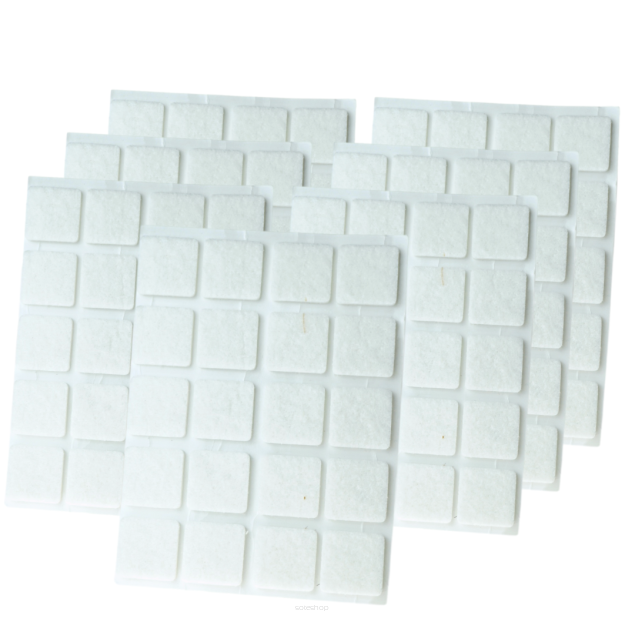 White adhesive felt under furniture, felt pads 20 x 20 mm (10.000 pcs.)