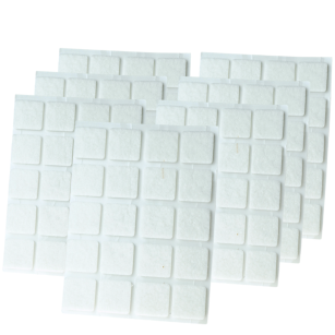 White adhesive felt under furniture, felt pads 20 x 20 mm (10.000 pcs.)