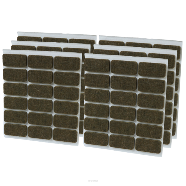 Brown adhesive felt under furniture, felt pads 15 x 30 mm (108 pcs.)