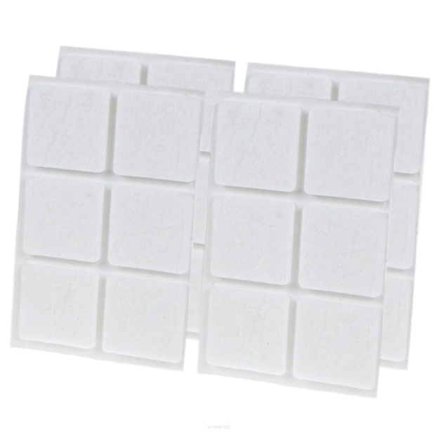 White adhesive felt under furniture, felt pads 35 x 35 mm (24 pcs.)