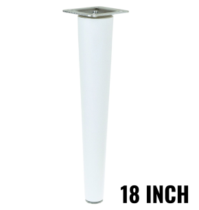 18  inch, White tapered wooden furniture leg
