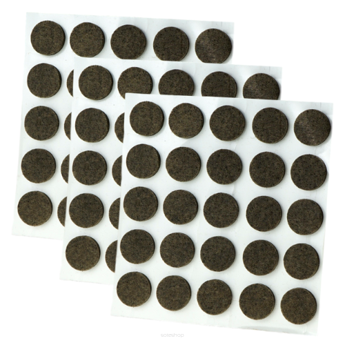 Brown adhesive felt under furniture, felt pads fi 16 mm (75 pcs.)