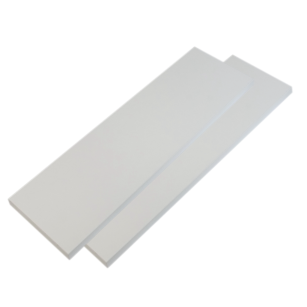 2x White Wall Shelves with Brackets, 650 x 150 x 18 mm