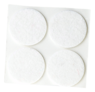 White adhesive felt under furniture, felt pads fi 40 (4 pcs.)