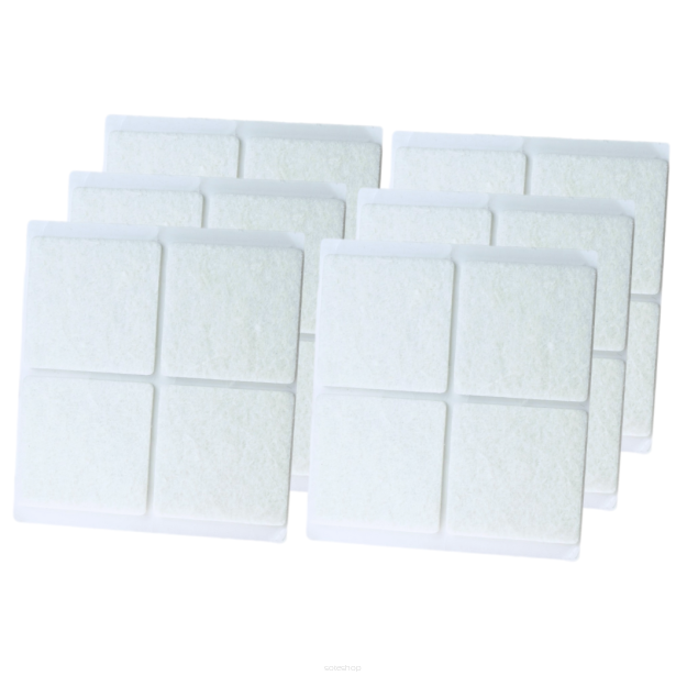 White adhesive felt under furniture, felt pads 45 x 45 mm (100 pcs.)