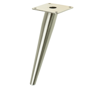 Metal inclined cone design furniture leg with mounting plate