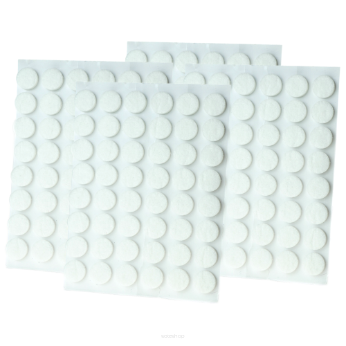 White adhesive felt under furniture, felt pads fi 12 mm (1008 pcs.)