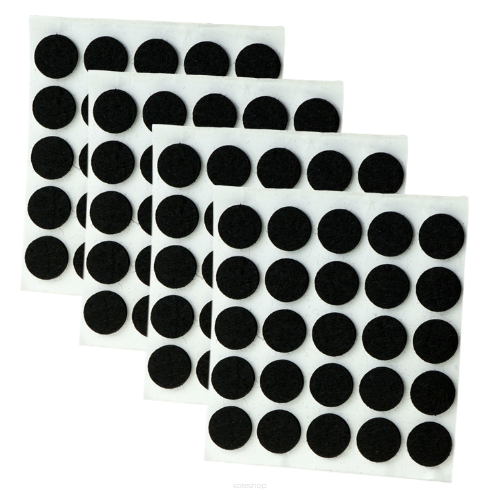 Black adhesive felt under furniture, felt pads fi 16 mm (10.000 pcs.)