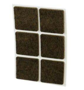 Brown adhesive felt under furniture, felt pads 35 x 35 mm (6 pcs.)