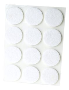 White adhesive felt under furniture, felt pads Ø 28 mm (12 pcs.)