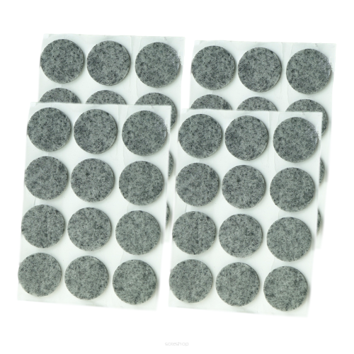 Grey adhesive felt under furniture, felt pads Ø 28 mm (48 pcs.)