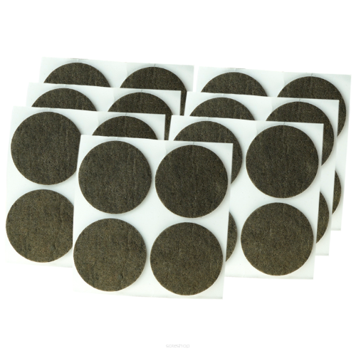 Brown adhesive felt under furniture, felt pads Ø 30 mm (500 pcs.)