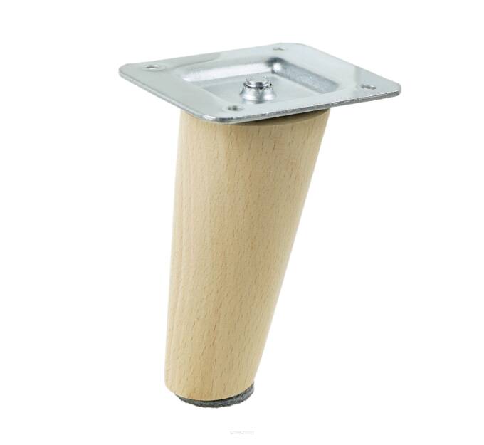 3 Inch, Natural varnished inclined beech wooden furniture leg