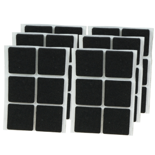 Black adhesive felt under furniture, felt pads 30 x 30 mm (504 pcs.)