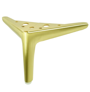 Furniture leg type V, 12 CM, brushed brass, gold