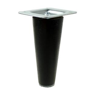 4 inch, Black tapered wooden furniture leg