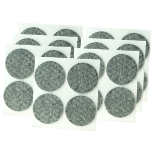 Grey adhesive felt under furniture, felt pads fi 40 (1000 pcs.)