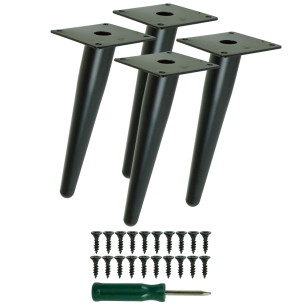 Inclined metal furniture legs 23 cm set with screws