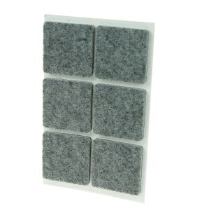 Grey adhesive felt under furniture, felt pads 35 x 35 mm (6 pcs.)