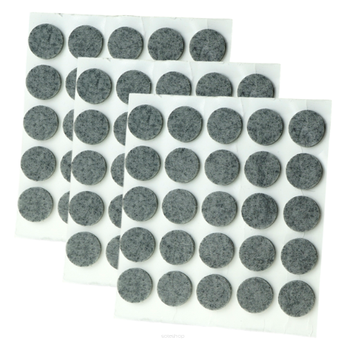 Grey adhesive felt under furniture, felt pads fi 16 mm (75 pcs.)