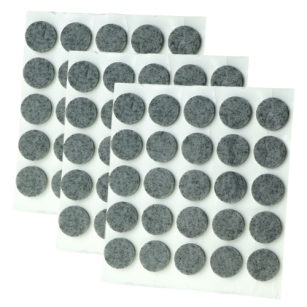 Grey adhesive felt under furniture, felt pads fi 16 mm (75 pcs.)