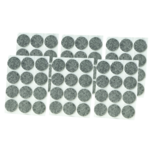 Grey adhesive felt under furniture, felt pads Ø 28 mm (108 pcs.)