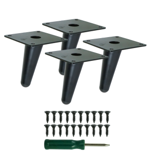Inclined metal furniture legs 10 cm set with screws