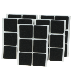 Black adhesive felt under furniture, felt pads 30 x 30 mm (102 pcs.)