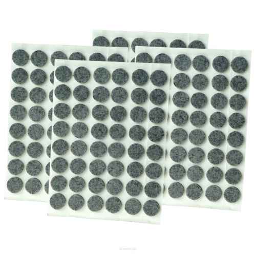 Grey adhesive felt under furniture, felt pads fi 12 mm (1008 pcs.)