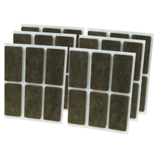 Brown adhesive felt under furniture, felt pads 25 x 50 mm (504 pcs.)