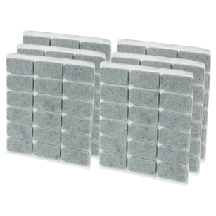 Grey adhesive felt under furniture, felt pads 15 x 30 mm (108 pcs.)