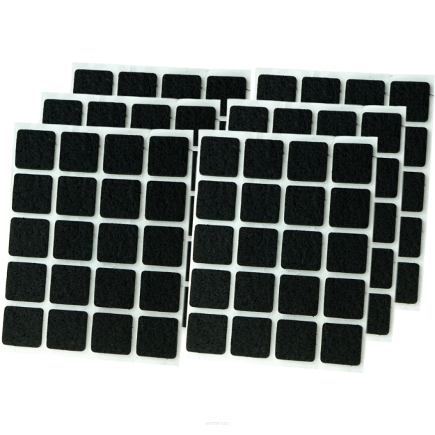 Black adhesive felt under furniture, felt pads 20 x 20 mm (1000 pcs.)