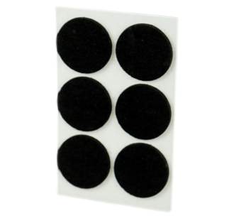 Black adhesive felt under furniture, felt pads Ø 34 mm (6 pcs.)