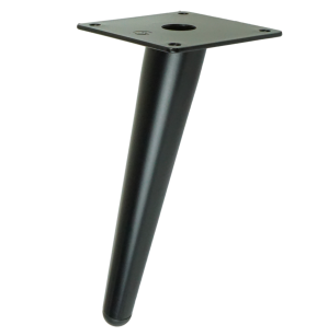 Metal inclined leg cone 20 cm with mounting plate, matte black