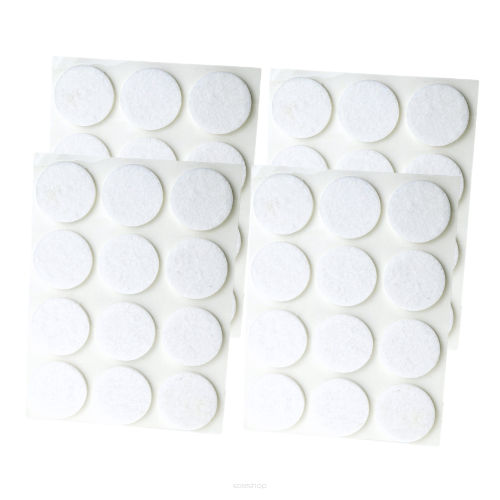 White adhesive felt under furniture, felt pads Ø 28 mm (48 pcs.)