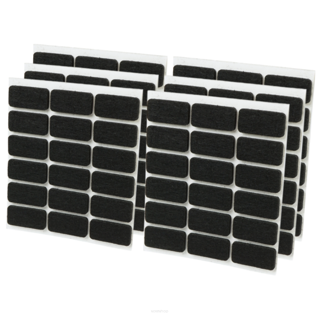 Black adhesive felt under furniture, felt pads 15 x 30 mm (108 pcs.)