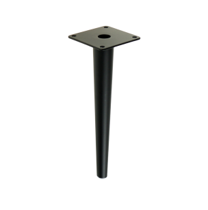 Metal cone design furniture leg with mounting plate