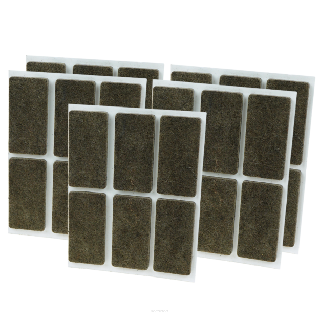 Brown adhesive felt under furniture, felt pads 25 x 50 mm (54 pcs.)