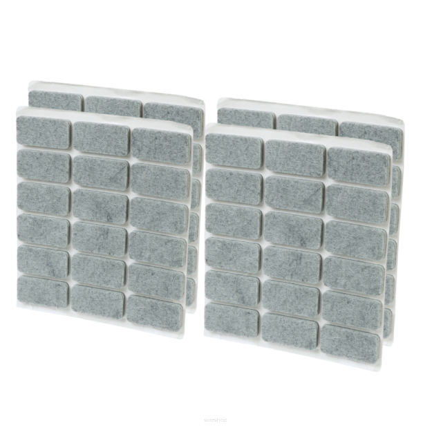 Grey adhesive felt under furniture, felt pads 15 x 30 mm (72 pcs.)