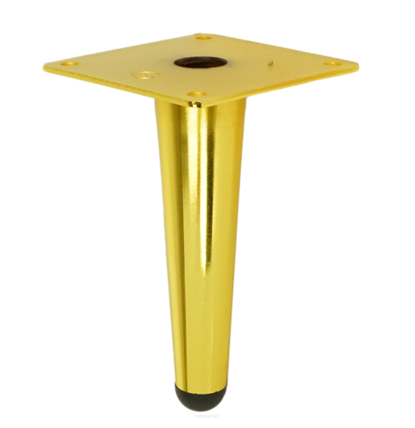 Metal straight leg cone 13 cm, with mounting plate, gold