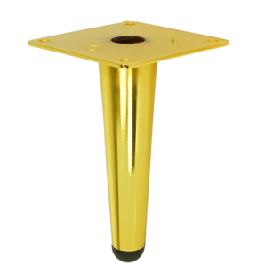 Metal straight leg cone 13 cm, with mounting plate, gold